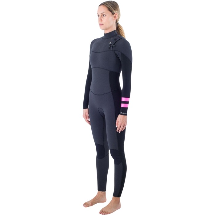 2024 Hurley Frauen Advant 5/4mm Brustreiverschluss Neoprenanzug WFS0012504 - Black / Graphite